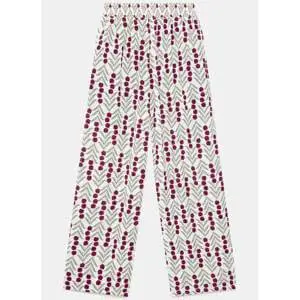 Mint Velvet Neutral Floral Print Wide Leg Trousers